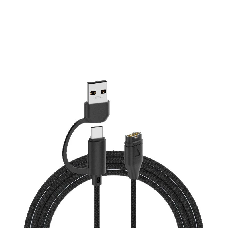 USB Type-C 2-в-1 кабель для зарядки часов, совместим с Garmin Fenix 5/6/7, кабель для зарядки часов Garmin