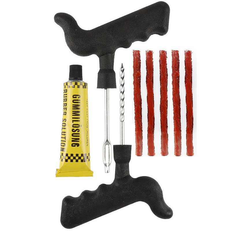 汽车补胎工具8件套 真空轮胎爆胎维修 电动车摩托车补胎胶条