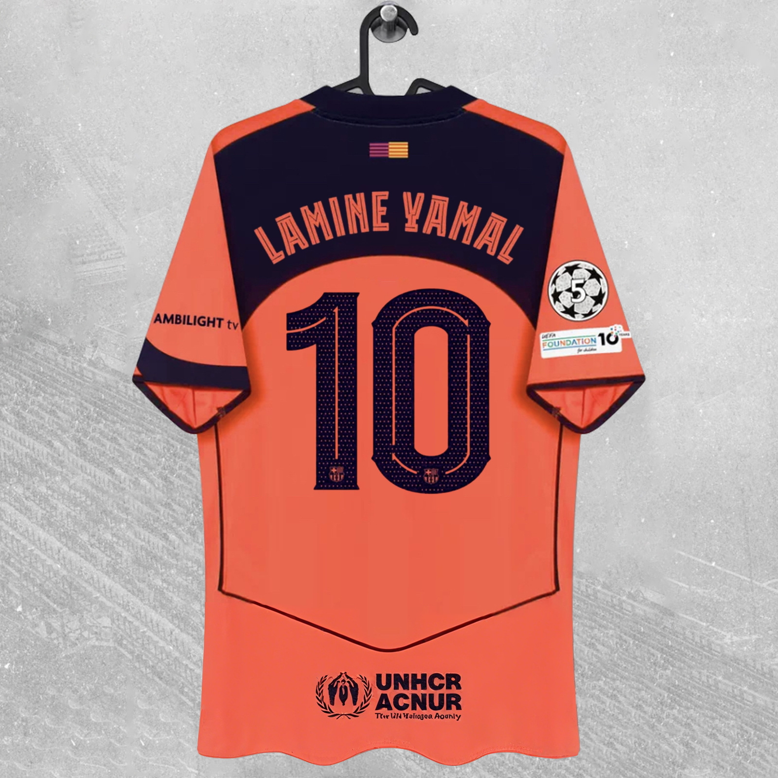 Nike x FC Barcelona 2025/26 Away Lamine Yamal #10 Fan Jersey Orange