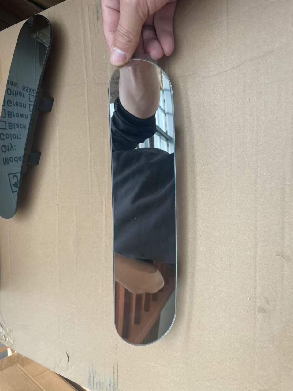 Car Rearview Mirror Frameless Large Vision Blue Mirror Anti-glare Wide Angle
