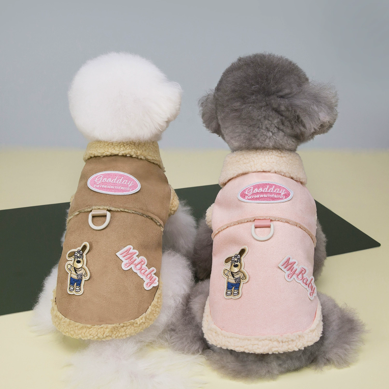 狗狗两脚衣秋冬款加厚保暖防寒宠物猫咪比熊泰迪25羊羔麂皮外套