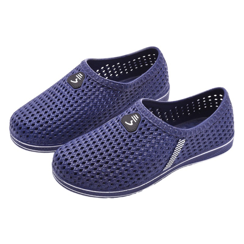 Summer Croc Shoes Men's New Non-Slip Wear-Resistant Thick-Soled Mesh Shoes Men's Fashionable Breathable Trendy Sports Toe-Toe Shoes