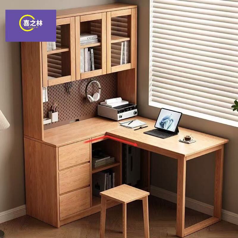New Model Bookshelf Integrated with Drawers 1.0m Study Desk Bookcase Desk Solid Wood Oak Corner Computer Desk Desk New Model Bookshelf Integrated with Drawers 1.0m Study Desk Bookcase Desk Solid Wood Oak Corner Computer Desk Desk