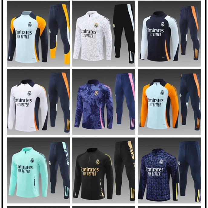 Factory direct sales hot 2324-2425 Real Madrid children's half-pull suit football training suit winter clothing training