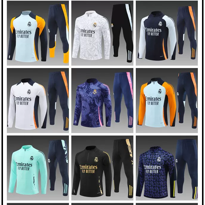 Factory direct sales hot 2324-2425 Real Madrid children's half-pull suit football training suit winter clothing training