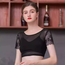 蕾丝衫雪纺衫;女式T恤;披肩