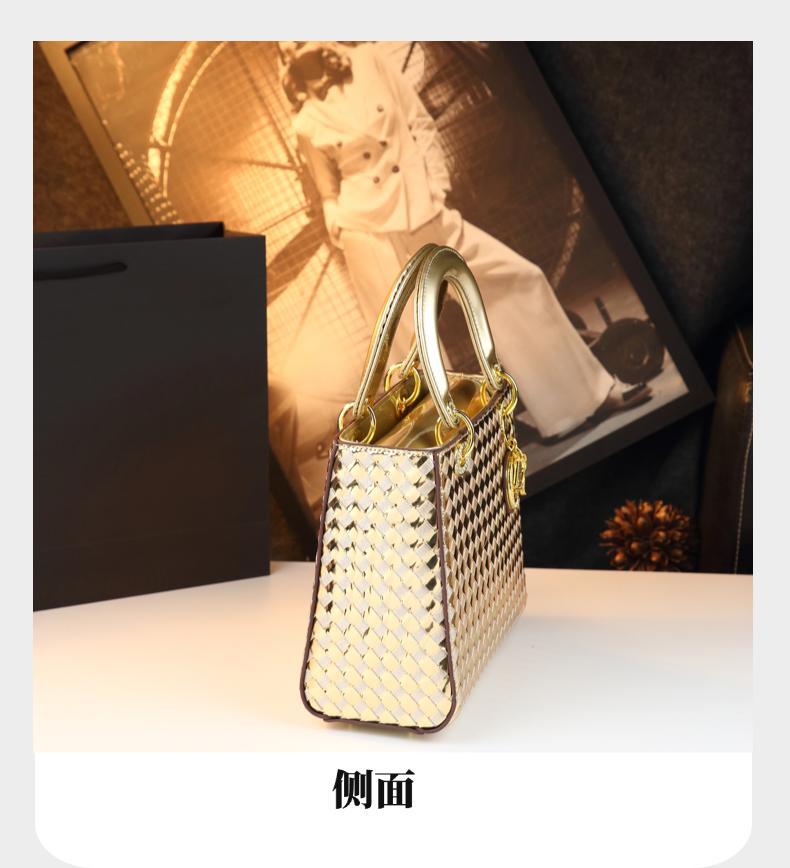 Túi xách nữ dáng đeo chéo kiểu Lady Dior thiết kế thời trang — màu vàng, bạc, màu tím, màu hồng chi tiết 16