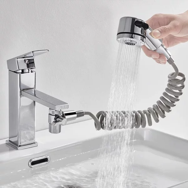 Bathroom faucet wash basin pull-out type hot and cold water shampoo shower artifact washbasin basin bathroom extension