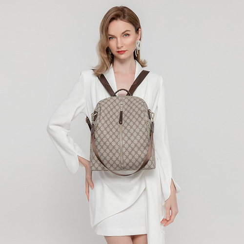 Ladies dual-purpose anti-theft backpack, popular and easy to match, Korean version  spring and summer new style printed backpack, travel bag, casual