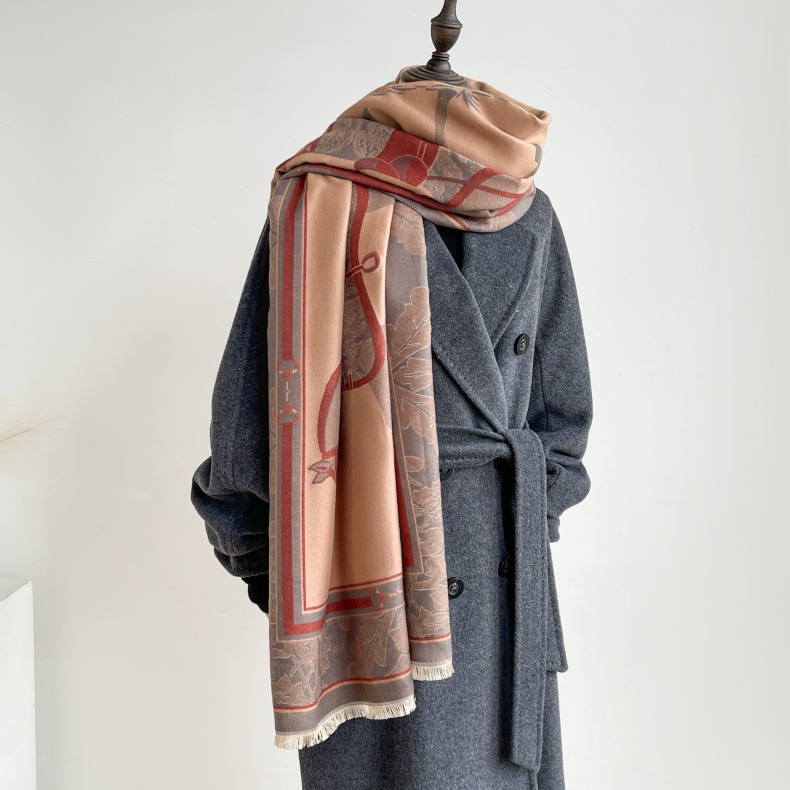 Sciarpa invernale in imitazione cashmere per donna, stile di alta qualità, calda e lunga, spesso scialle double face_voghion.com