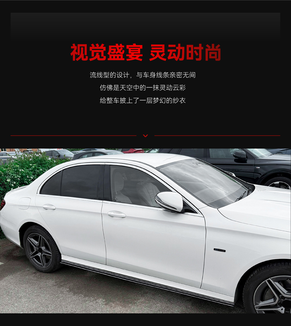 Suitable for 2016-2023 Mercedes-Benz E-Class W213 Standard-Axis Amg Line Side Skirts and Side Pedal Surround Modification Parts