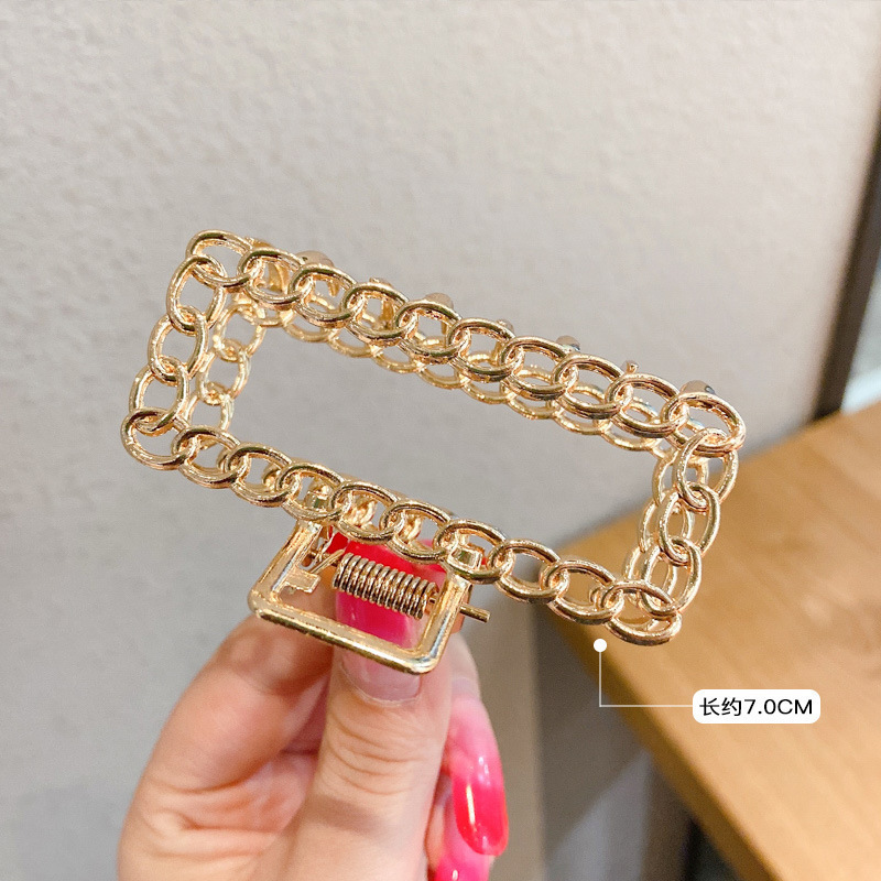 Pinza de cabello metálica coreana de alta sujeción con diseño retro