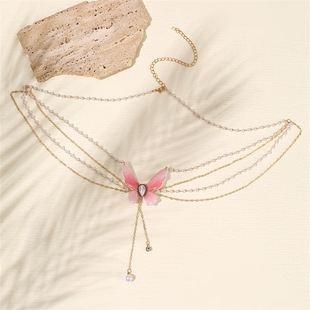 DZ0525 Cross-border European and American Butterfly Tassel Body Chain Multi-layer Niche Design Sense Temperament Fashion Diamond Women's Jewelry