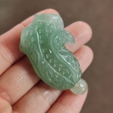 和田玉色白菜玉石吊坠真玉男女款百财聚来玉坠青白玉遇百财项链