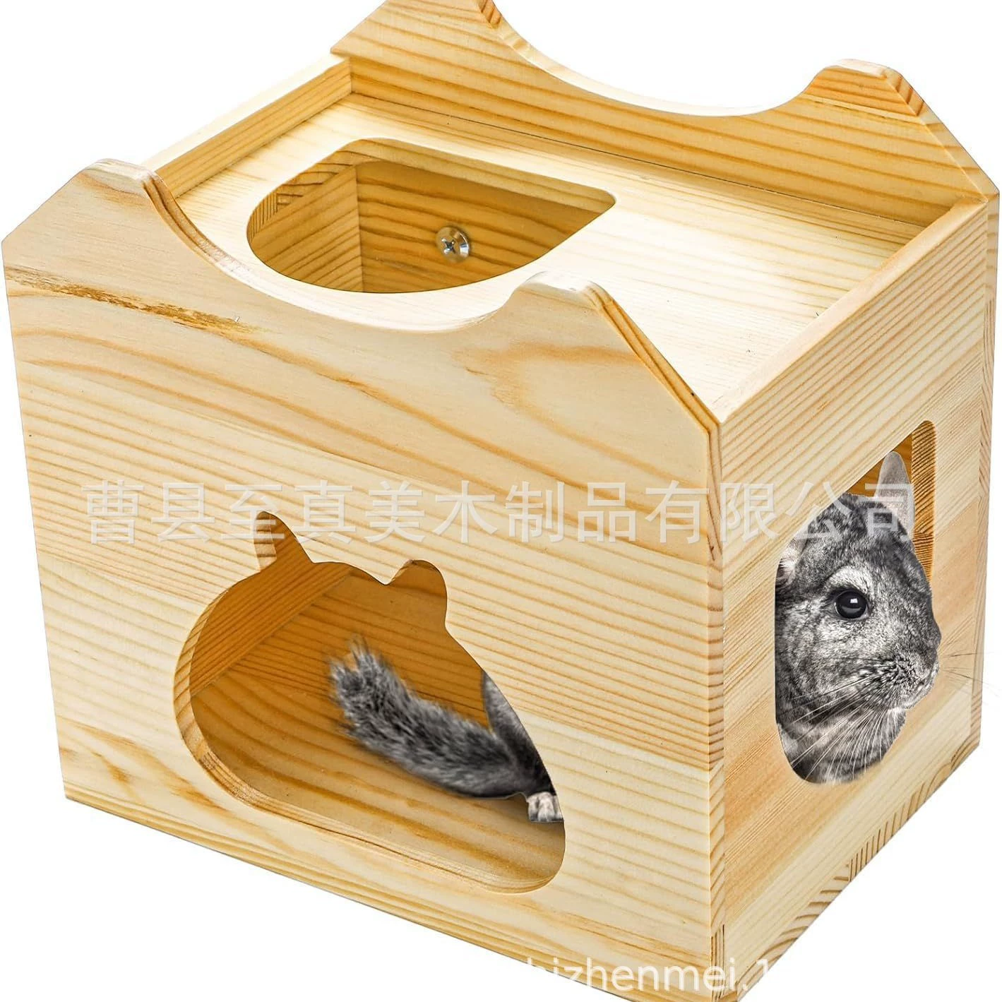 Древесные животные гнездо хомяка, массивная древесина, две дыры, игрушка простой деревянный дом, гнездо белка, сосна, хомяк, чтобы избежать дома