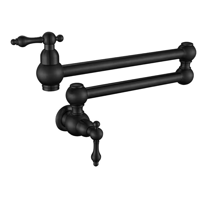 American-style vegetable basin faucet single-cooled in-wall universal swing faucet rotary telescopic all-copper kitchen faucet manufacturers