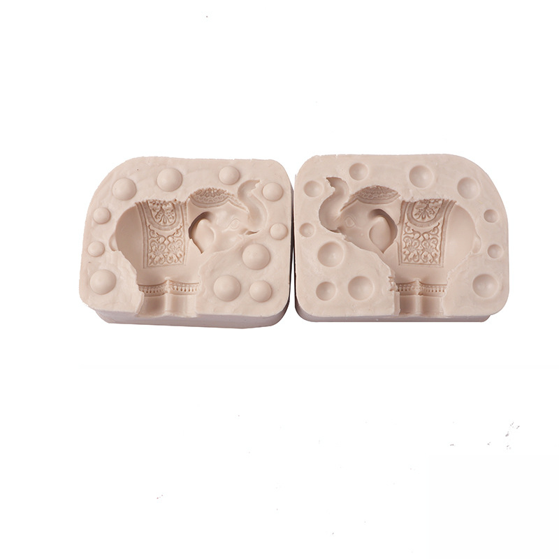 Fondant molde de silicona Elefante de Chocolate molde de la torta decorativa molde de yeso DIY ultra-ligero arcilla suave molde de cerámica