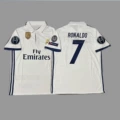 16-17 UCL Champions Real Madrid Home #7 C. Ronaldo + 3 Patches + 1 Chest Badge