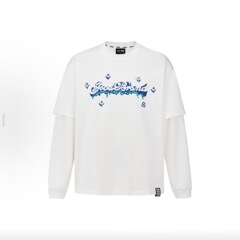 GOODBRAND 2025FW融化冰淇淋花体珠片绣轻奢时尚高级感假两件长袖