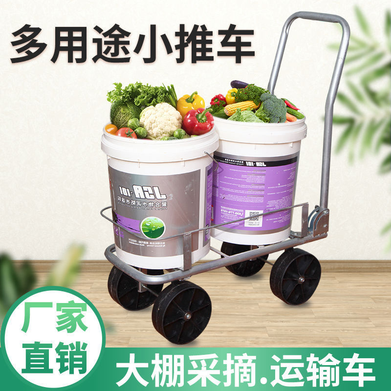 新款大棚瓜果蔬菜移动采摘运多用途运输推车便携式推拉工具车折叠