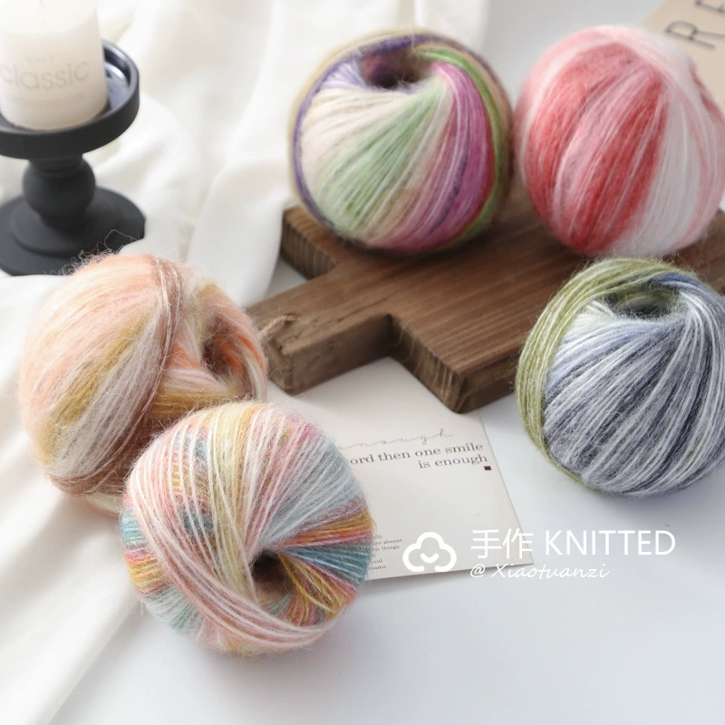 Изменяющий цвет сегмента шелковый мохер шерсть