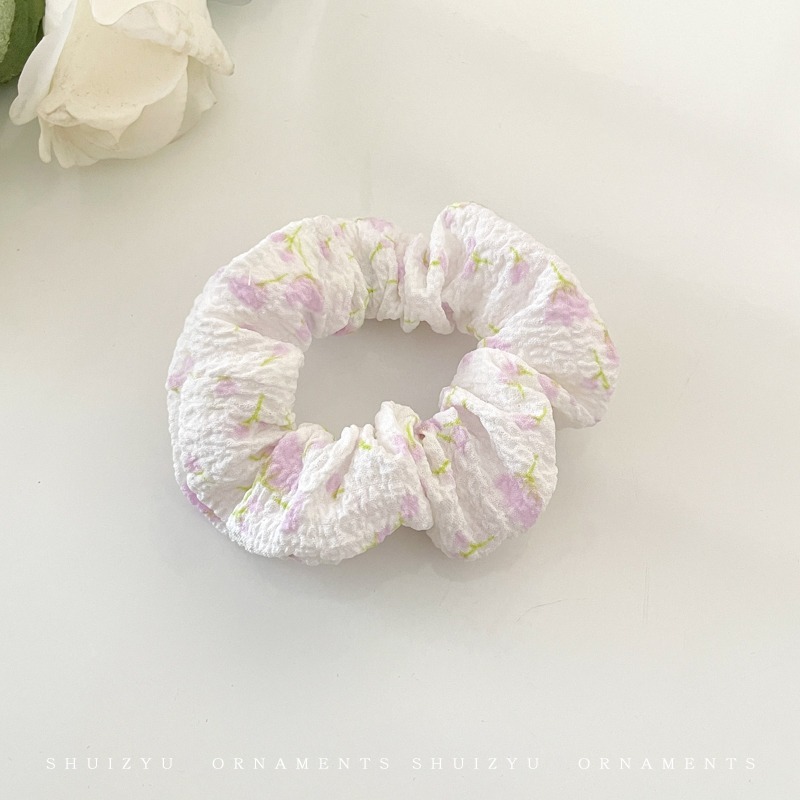 Arco de mariposa encaje intestino anillo de cabello de niña estilo pastoral de alto nivel flor de cabello cuerda de cabello bufandas cuadradas cuerda