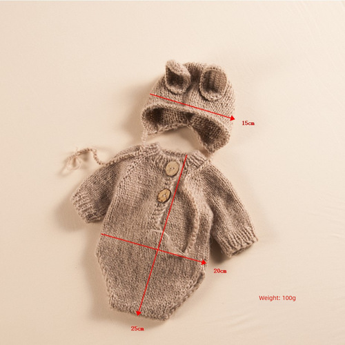 New Children's Photography Little Rabbit Costume Baby Milk Cotton Wool Infant Photography Little Rabbit Outfit Set
