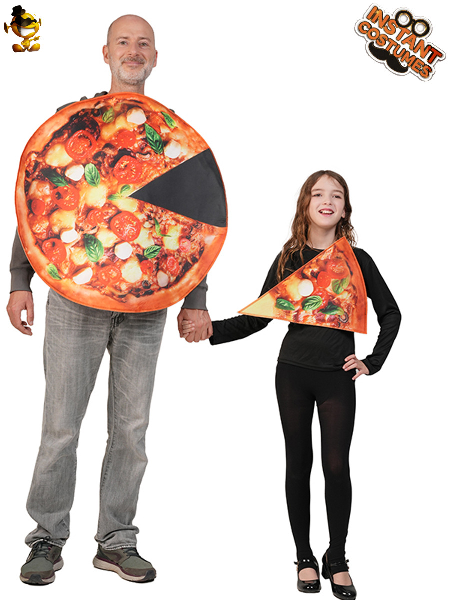 Halloween cross-border padres-hijos pizza disfraz COS disfraz de juego de roles disfraz de espectáculo de escenario disfraz de distribución de disfraz de fiesta