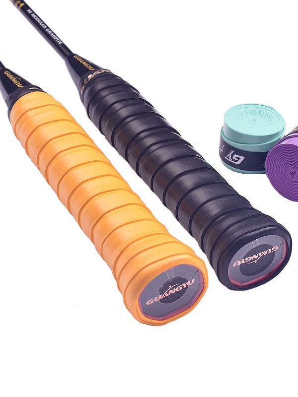 Cinta adhesiva para empuñadura de raqueta de bádminton Guangyu, plana, de PU, elástica, de alta elasticidad, banda de enrollamiento, cinta absorbente de sudor, venta al por mayor.