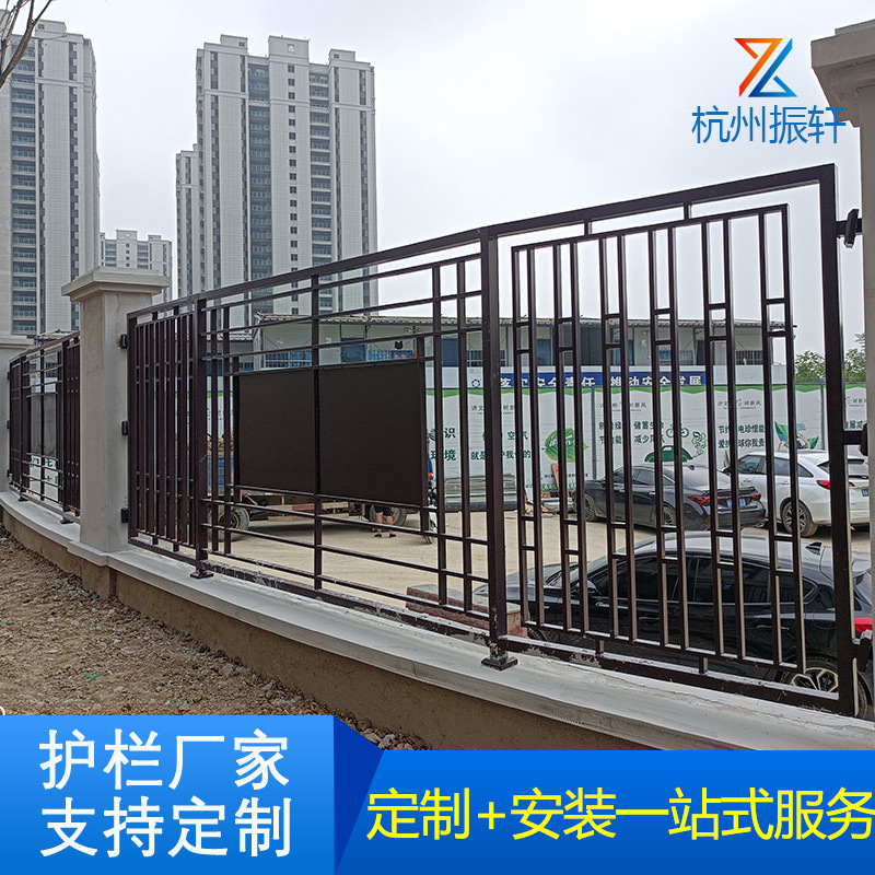 小区庭院围栏锌钢围墙防护栏杆工厂围栏厂区铁艺隔离防攀爬护栏