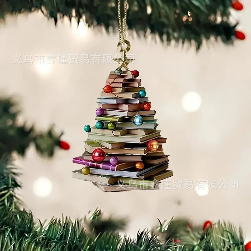 Cruzar la frontera nuevo creativo de Navidad libro de coche adornos de Navidad árbol de Navidad adornos de vacaciones decoraciones para el hogar image 15