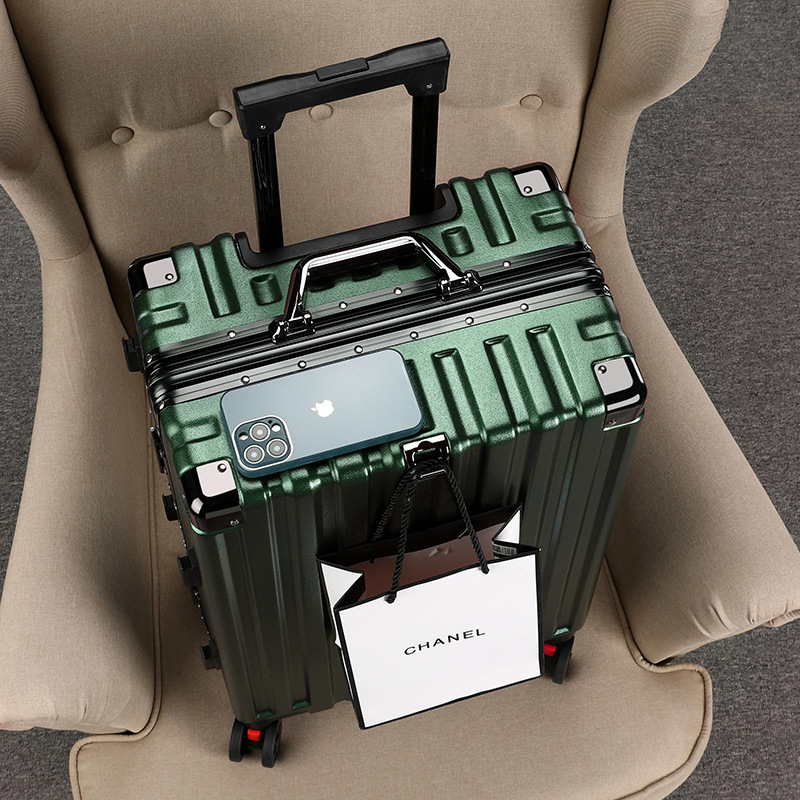 Maleta para mujer 2023 nueva rueda universal silenciosa, resistente y duradera, marco de aluminio de gran capacidad, maleta trolley con contraseña para hombre, maleta de cuero