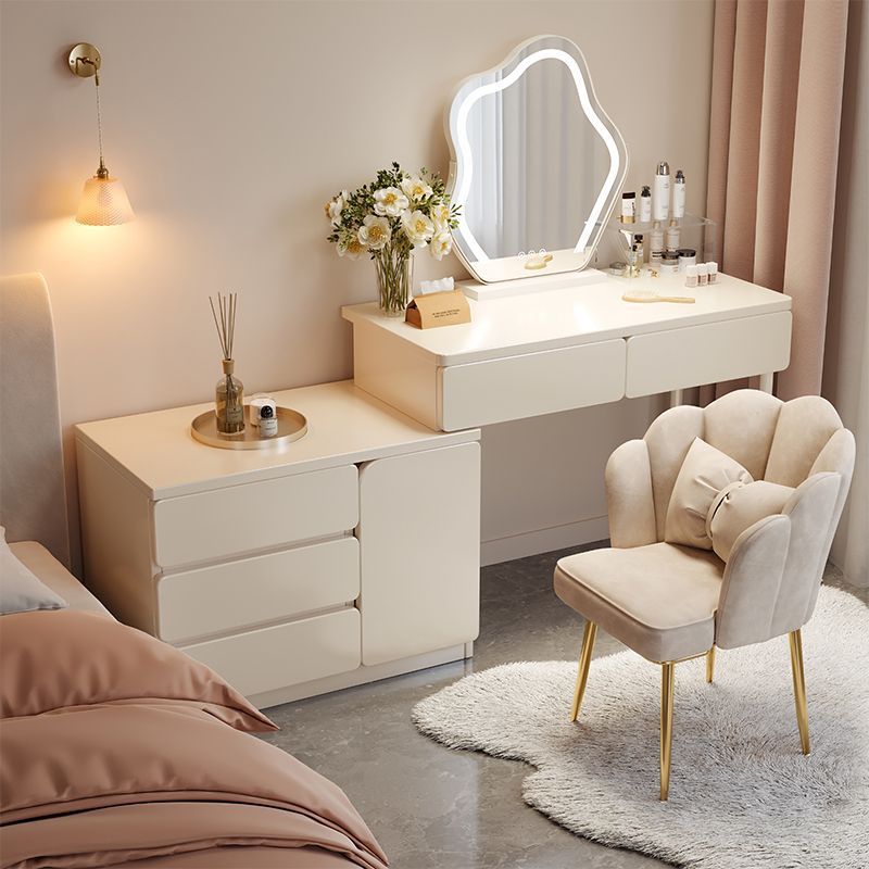 Dressing Table Bedroom Simple Modern Bedside Table Dressing Table Storage Cabinet Integrated 2025 New Cream Style Dressing Table
