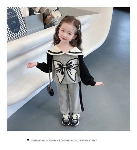 Fiocco per bambola da bambina 2023 Nuovi vestiti per bambini Set di due pezzi alla moda per ragazze Autunno e inverno_voghion.com