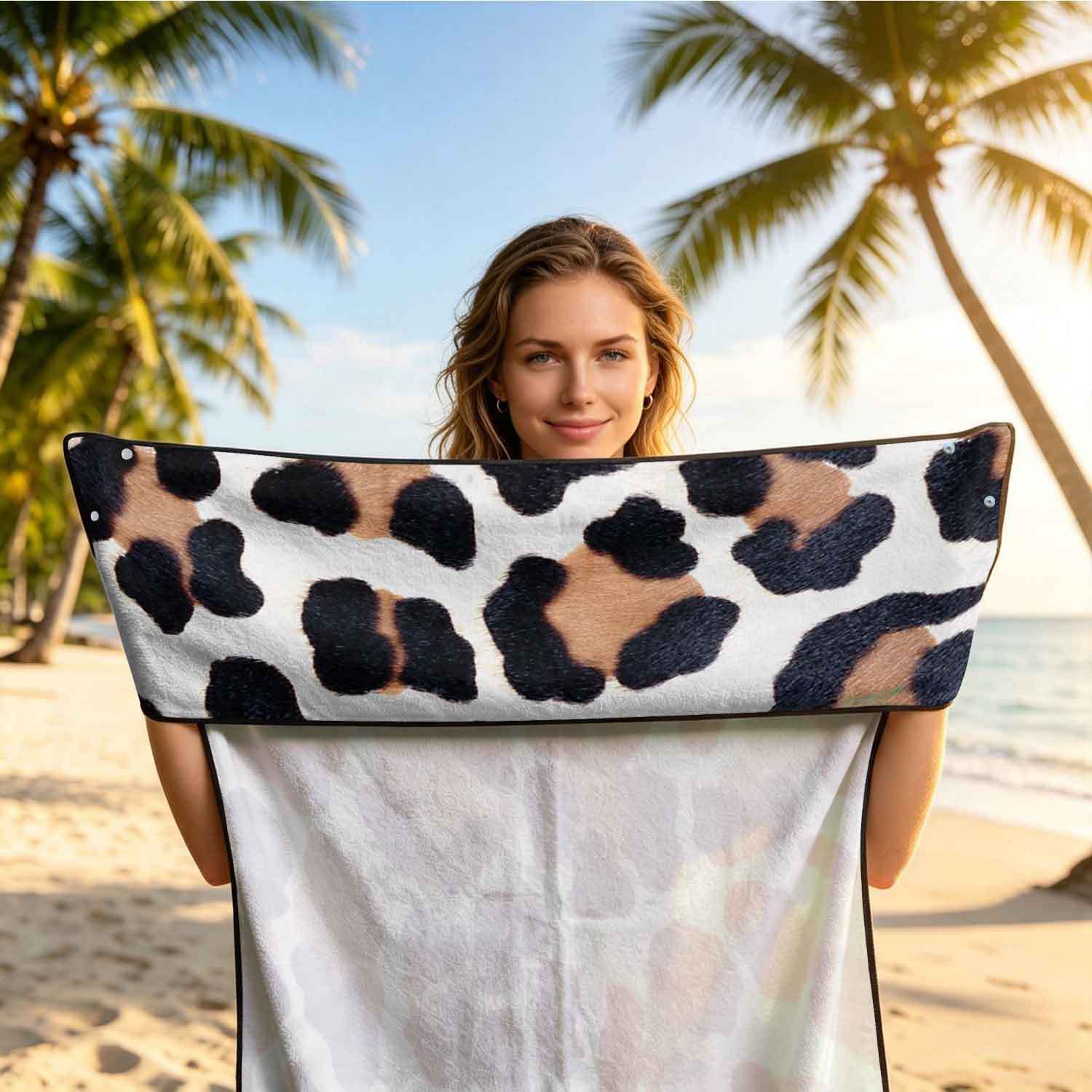 2-piece dual-use car seat cover, ultra-fine fiber, can be used as a beach towel, printed car protective seat cover 13