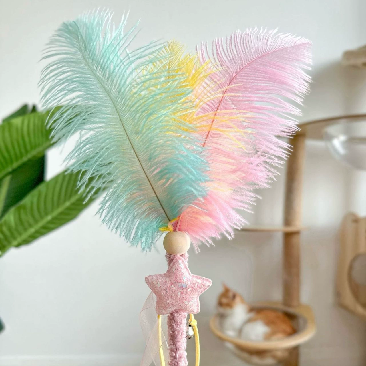 Новые страусиные перья забавные кошачьи палочки плюшевые деревянные перья много кошек Привет игрушки интерактивные игрушки для домашних животных