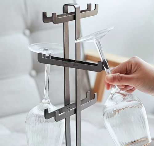 Japanese creative red wine glass rack for kitchen and living room without punching coffee cup goblet upside down drain cup holder