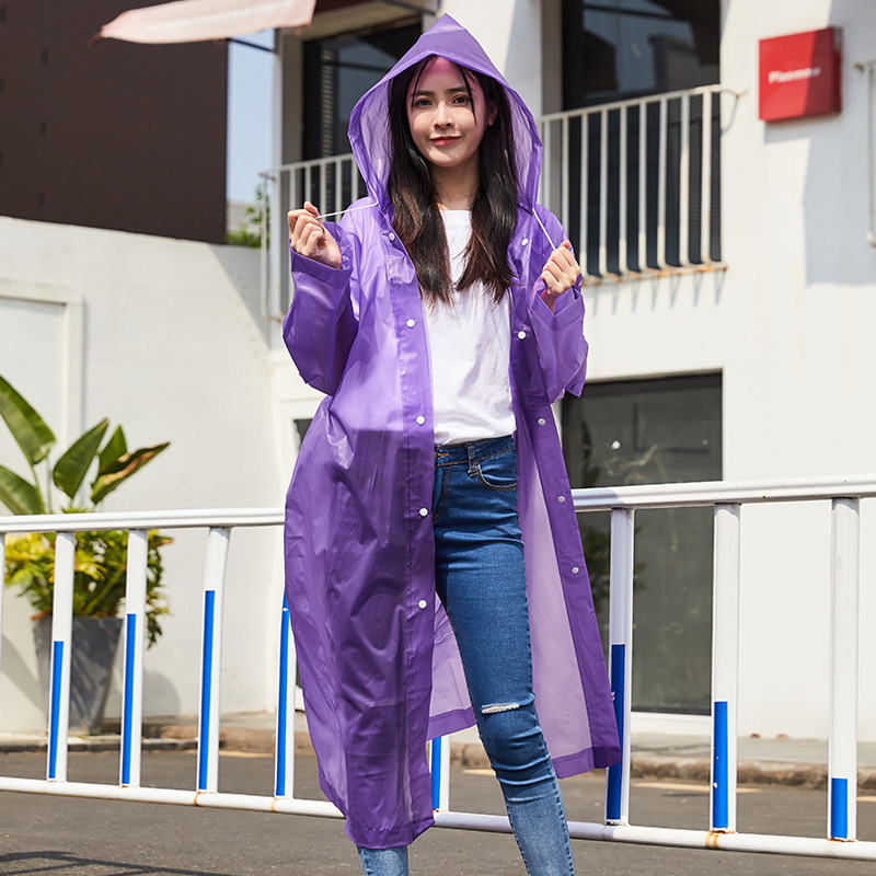 Impermeable eva no desechable engrosado, portátil para adultos, hombres y mujeres, al aire libre, impermeable, cuerpo largo, grueso