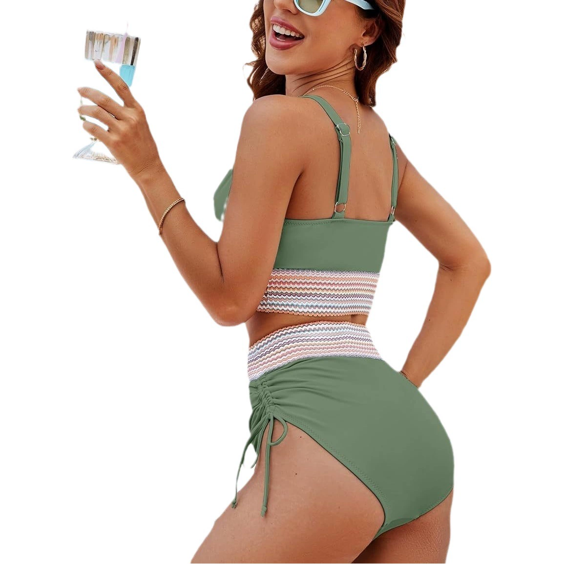 Европейские и американские трансграничные амазонки взорвались сплошной цветной подтяжкой сексуальный купальник бикини производителей прямо на складе