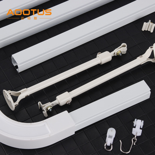 Curtain track for hospital, telescopic boom for beauty salon curtains, high-altitude suspended square track and curved track curtain boom