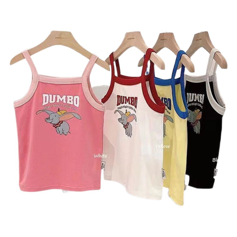 Sling niñas nuevo 2024 verano delgada sin mangas de dibujos animados moda casual chaleco bebé algodón base
