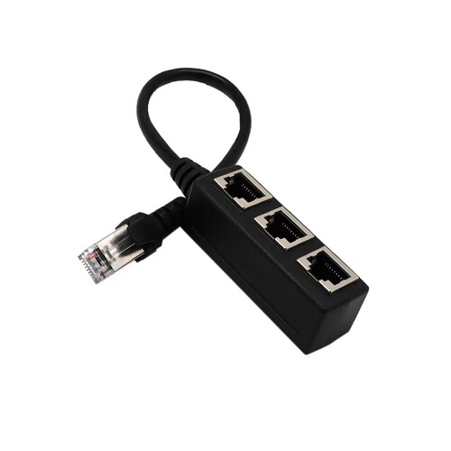 RJ45 Ethernet Cable Adapter Splitter 1 Male to 3 Female Ports LAN Network RJ45 One-to-Three Extension Cable