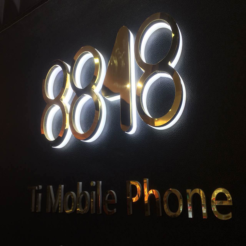 定制创意招牌发光字不锈钢背发光字迷你字门头字led 背板软膜灯箱