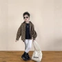 翻领长袖女童新款开衫