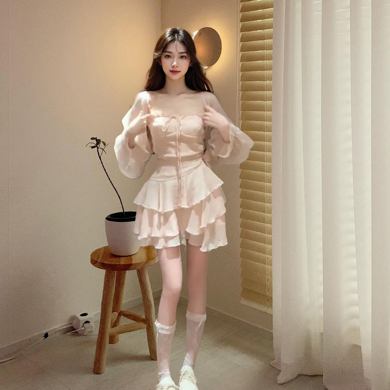 夏のかわいいスタイルの小柄なウエスト痩身ニッチドレスカーディガンかわいいスタイルのスーツ|undefined