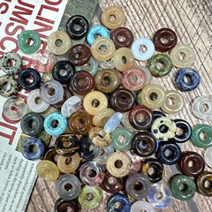 クロスボーダー大ヒット天然石15mm大穴平安ボタンdiy髪飾りヘアピンイヤリング