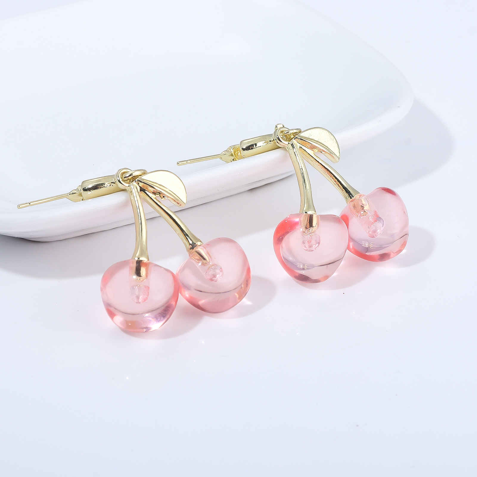 16g Weight Alloy Ear Needle Material Drop Earrings Classification 1 Pair Quantity Casual, Daily Occasion Zinc alloy Material Cherry Pattern Women's Gender Sweet Style 1 Pair Sweet Cherry Zinc Alloy Drop Earrings 8