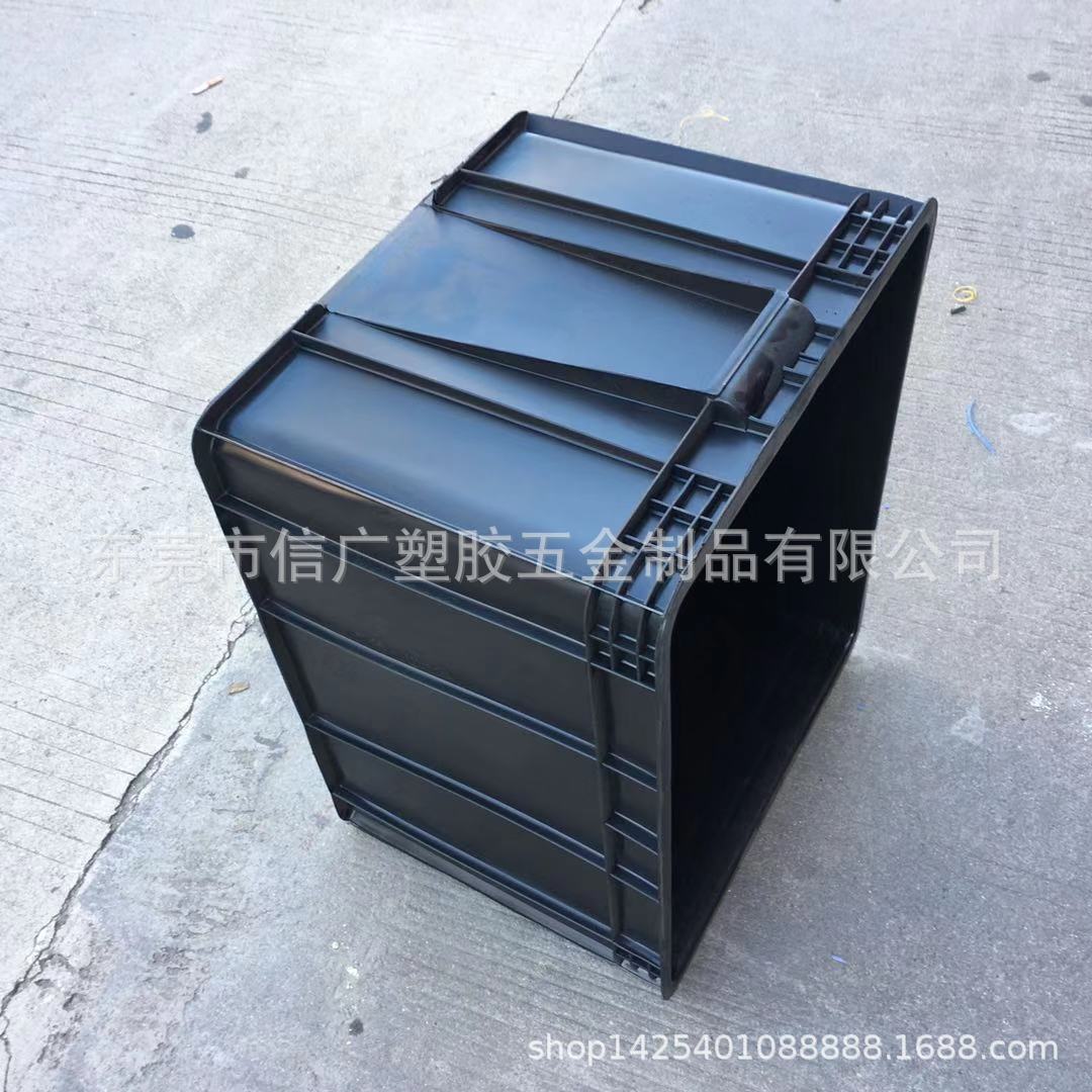 610*415*245 黑色防静电塑胶箱电子厂元器件放置周转运输印刷LOGO