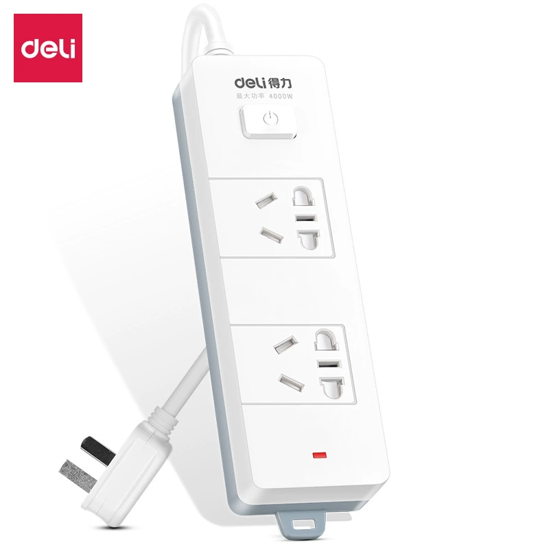 Deli 18265 новый национальный стандарт 3C мощный розетка 2 группы длиной 1 метр 4000Вт детская безопасность 16A инженерное огнестойкое