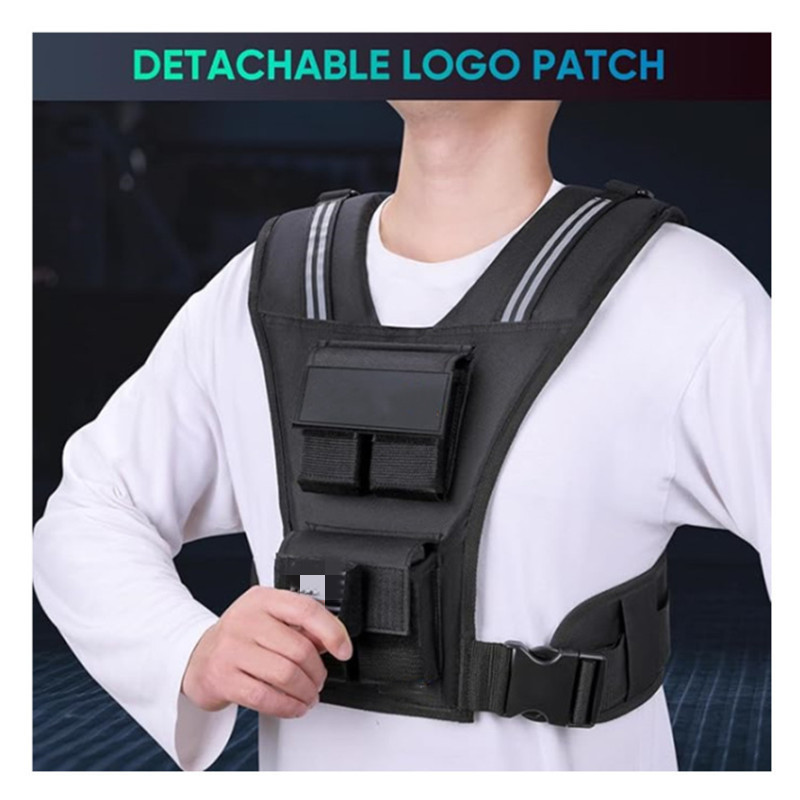 Nuevo peso ajustable transfronterizo chaleco de carga de hierro chaleco de carga de ropa de carga de bolsa de arena chaleco de acondicionamiento físico con tira reflectante